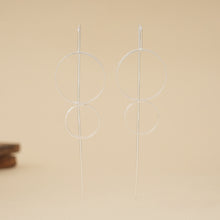 Load image into Gallery viewer, Silver Circle Drop Earrings