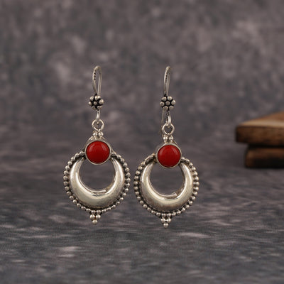 Silver Coral Earrings