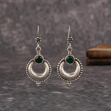 Silver Emerald Earrings