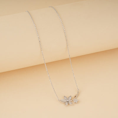 Silver Enamelled Flower Necklace