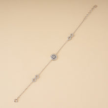 Load image into Gallery viewer, Silver Evil Eye Infinity Bracelet