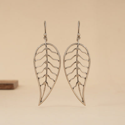 Silver Filigree Leaf Earrings