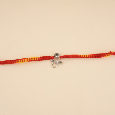 Silver Zircons Ganesha Rakhi