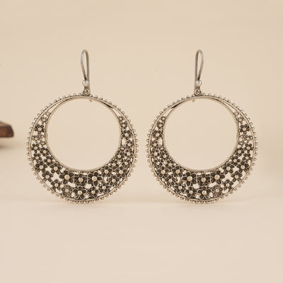 Silver Hoop Hooks Earrings