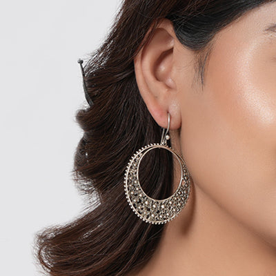 Silver Hoop Hooks Earrings