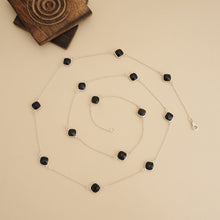 Load image into Gallery viewer, Long 925 sterling silver necklace with faceted black onyx gemstones by Soul by Sisters