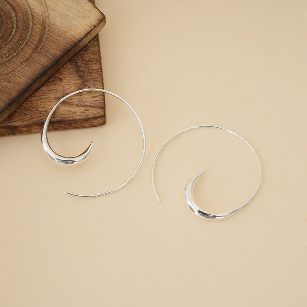 Silver Open Hoops