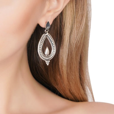 Silver Paisley Drops