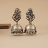 Silver Peacock Jhumka