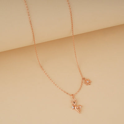 Silver Reindeer Pendant Necklace