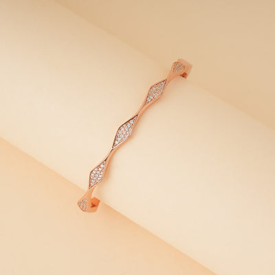 Silver Rose Gold Zigzag Bracelet