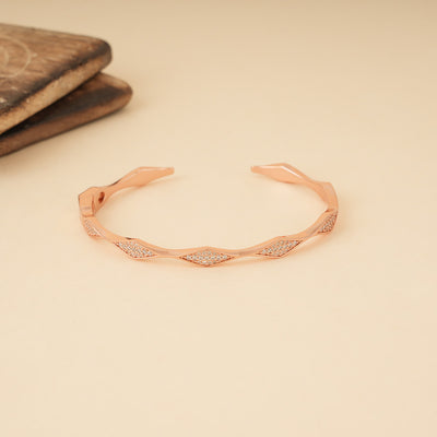 Silver Rose Gold Zigzag Bracelet