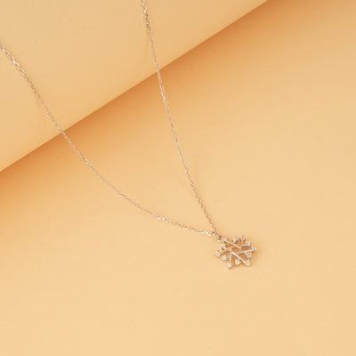 Silver Snowflake Pendant Necklace