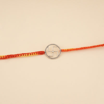 Silver Swastik Rakhi