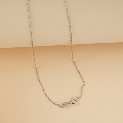 Silver Zircon Flower Pendant Set