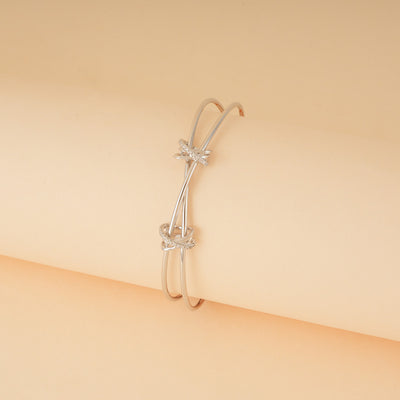 Silver Zircon Knot Bracelet