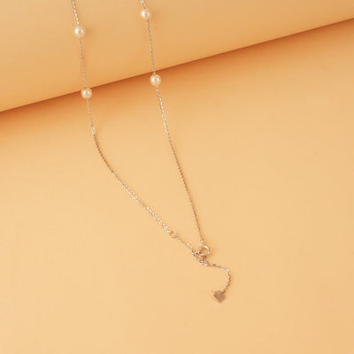 Silver Zircon Leaf Necklace