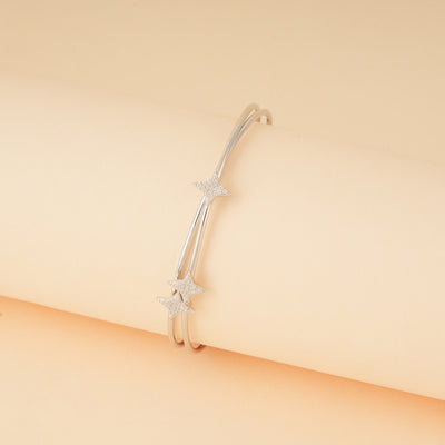 Silver Zircon Stars Bracelet