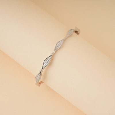 Silver Zircon Zigzag Bracelet