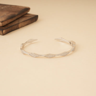 Silver Zircon Zigzag Bracelet