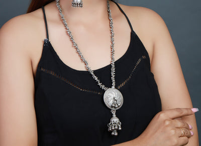 Tribal Pendant with ghungroo Necklace