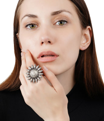 Tribal Silver Adjustable Ring