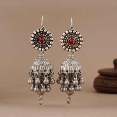 Tribal Silver Jhumkis