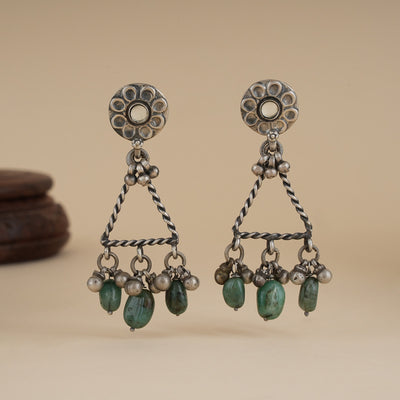 Trikon Panna Silver Earring