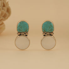 Load image into Gallery viewer, Turquoise with Mother of Pearl Drop Earrings