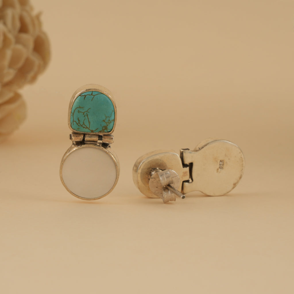 Turquoise with Mother of Pearl Drop Earrings