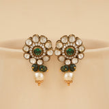 White & Green Moissanite Studs