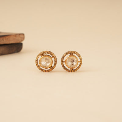 White Minimalist Moissanite Studs