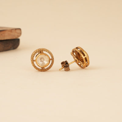 White Minimalist Moissanite Studs