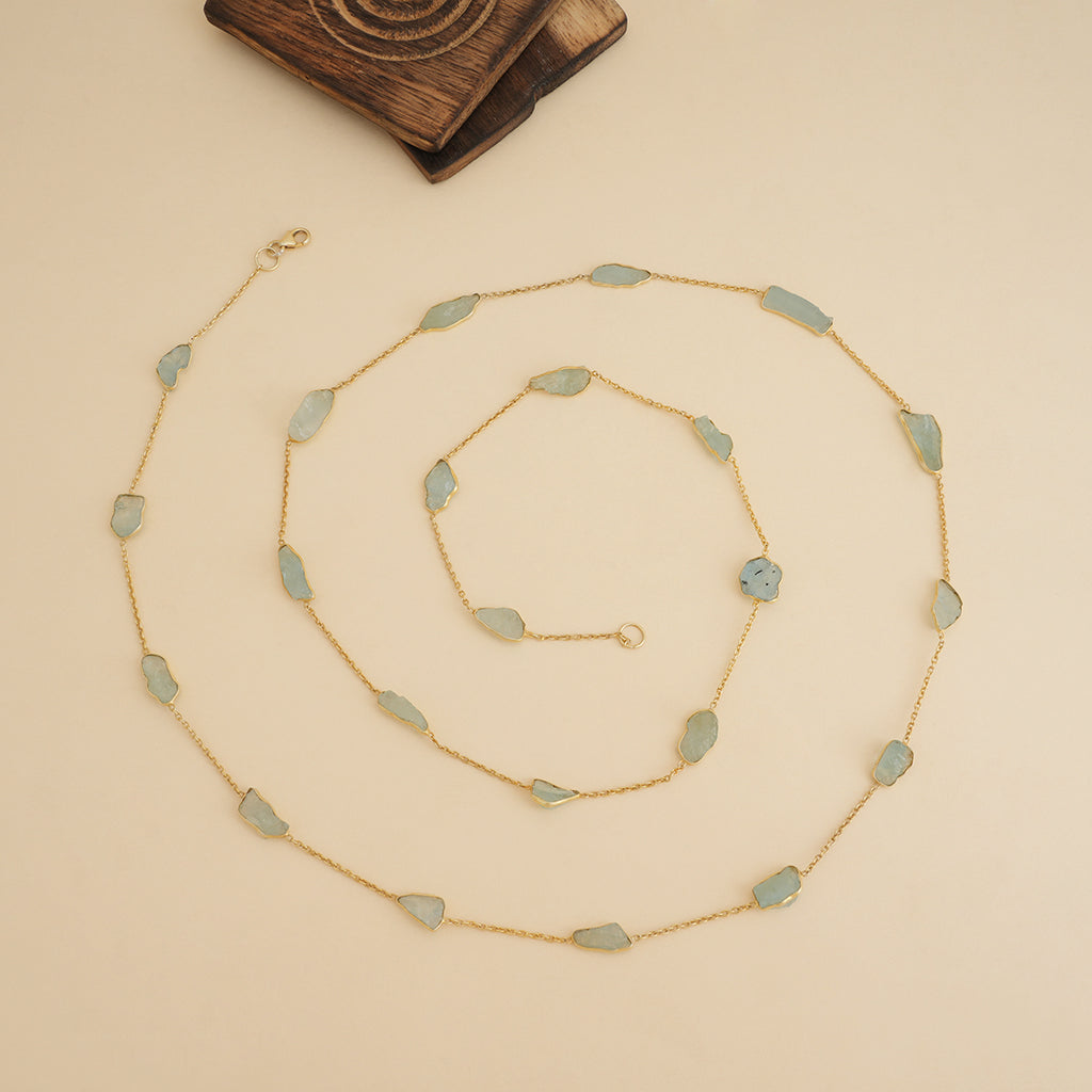 Wild Aquamarine Goldplated Necklace