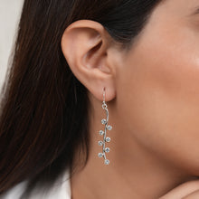 Load image into Gallery viewer, Zircon Wave Silver Drop Earrings